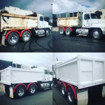 Painted truck component with protective coating